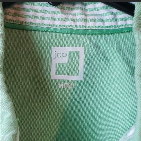 JCP Light Green Long Sleeve Button Down Shirt Womens Sz M - Picture 2 of 8